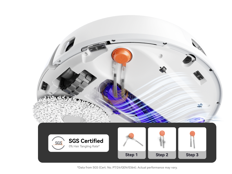 tangle-free cleaning brush for narwal robot mop & vacuum