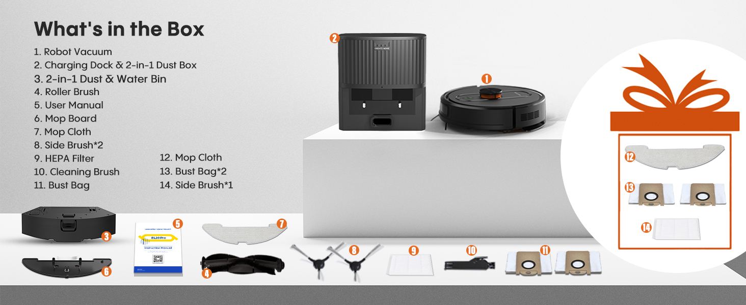 eitton Robot Vacuum and Mop with Self-Emptying