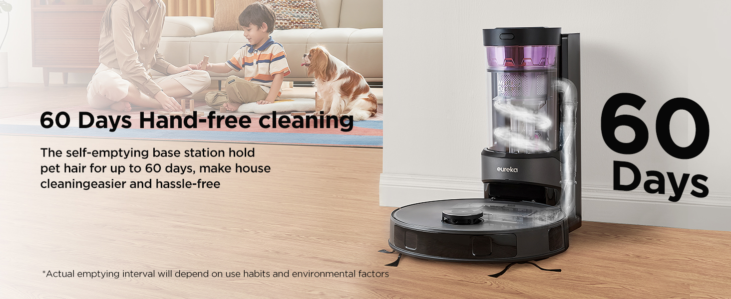 E10s Robot Vacuum Cleaner self-emptying station Powerful Filtration